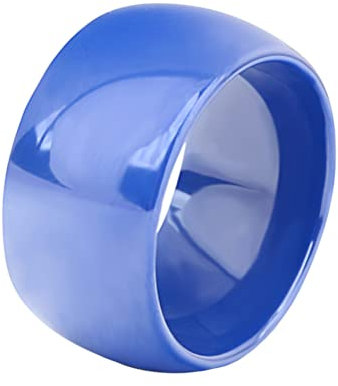 PAURO Damen Keramik 11mm Comfort Fit Ehering Einfacher Ring Poliert Blaue Größe 65 (20.7)
