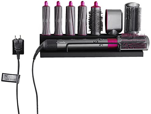 Flngr Airwrap Holder Storage Stand for Dyson Airwrap, Wall Mount Curling Iron Accessories Organizer, No Drilling Installation, Suitable for Bathroom|Bedroom|Hair Salon