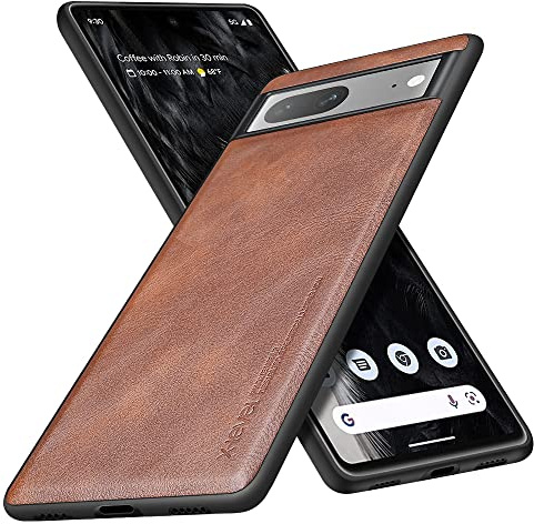 X-level Google Pixel 7 Hülle, [Earl 3 Series] PU Leder Vintage Slim Schutzhülle Weichem TPU Bumper Anti-Rutsch Ledertasche für Pixel 7 5G Case - Braun