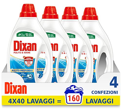 Dixan Detersivo Lavatrice Liquido Igiene, confezione da 160 lavaggi