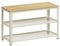 VASAGLE Shoe Bench, Shoe Rack with 2 Shelves, Shoe Organiser, 30 x 73 x 45 cm, Entryway Living Room Hallway, Steel Structure, Industrial Style, Oak Beige and Classic White LBS073W09