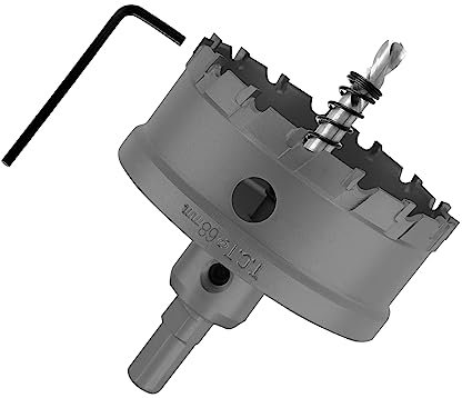 Cjueiom TCT Hartmetall Lochsäge 68mm / 2-11/16 Zoll Lochsäge Bohrer Metall Lochschneider mit Zentrierbohrer Heavy Duty Lochsäge für Edelstahl Blech Messing Aluminium Holz Kunststoff Kupfer
