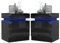 Lvhcmfohm Nachttisch Schwarz 2er Set, Nachtschrank mit Led Licht, Nachtkommode mit 2 Schubladen und Schränke mit Klappdeckel für Wohnzimmer, Schlafzimmer (45x35x52cm)