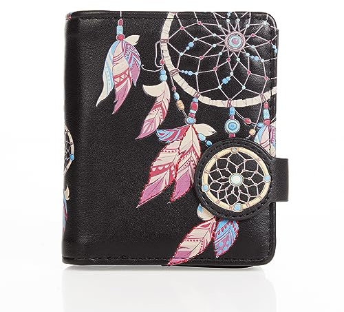 Shagwear ® Portefeuille pour femme et fille Motif bifold Multicolore, Attrape-rêves, Attrape-rêves