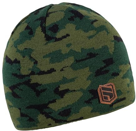 SABBOT Herren Outdoor Mütze,Warme Kappe, Fleece-Futter,Geschenke Für Männer, Wintermütze, Strickmuster (Dunkelgrün)