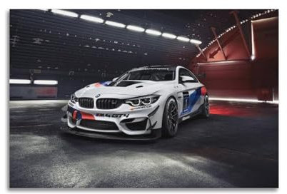 HUANA Rennwagen-Poster für BMW M4, Supersportwagen-Poster, dekorative Malerei, Leinwand, Wandposter und Kunstdruck, moderne Familienschlafzimmer-Dekoration, Poster, 30 x 45 cm