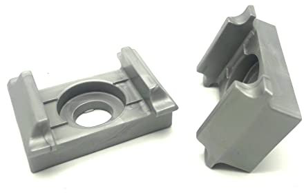 Auflage Dämpfer Pfosten Zaunpfosten Befestigung Doppelstabmattenzaun Zaun Halterung Auflagebock Ohne Überstand daher individuelle Pfostenbreite Eck aus Kunststoff in Silber 20x