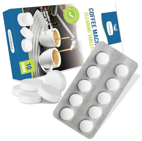 Okaywork 10 pcs pastiglie detergenit Compresse per la pulizia della macchina per il caffè per macchine da caffè automatiche decalcificante Applicabile a universale Pulizia Macchina