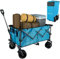 Bollerwagen faltbar XXL Handwagen IM-4211 160L | Tragkraft 120KG | Faltbarer Bollerwagen breite Reifen fürs Gelände, ideal als Strandwagen, Gartenwagen für Festival, Camping und Outdoor (Azurblau)