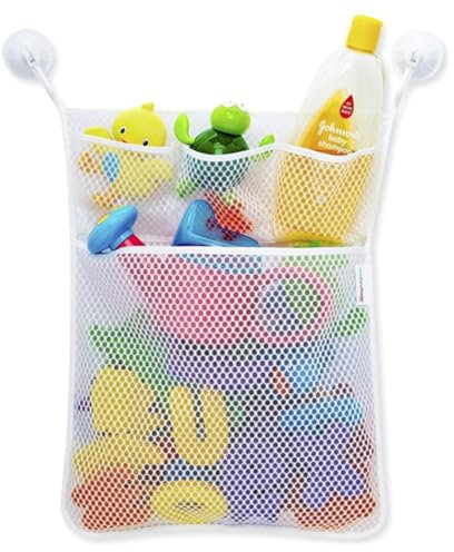 organizador baño, juguetes bañera, organizador de baño, red para juguetes de baño para bebé, red para juguetes de baño, almacenamiento de juguetes para baño, con 2 ganchos