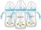 Oberni Weighted Baby Bottles with Size 4 Fast Flow Breast-Like Teat for 12 Months Plus / 1 Year Old Newborn Babies, 270ml/9oz, Non-Slip Handles, Anti-Colic, Blue/3Pack