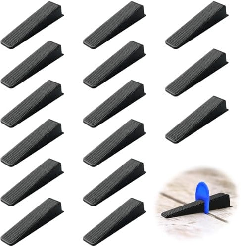 BOUMVID 20 Pcs Fence Panel Plastic Wedges Stop Fence Rattling Clips Black Tile Wedges for Repair, Laying Ceramic