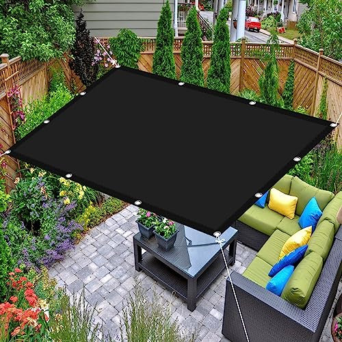 Voile d'ombrage rectangulaire - 1,7 x 1,7 m - Résistant à l'eau - Pour extérieur, cour, pelouse, plage, terrasse - Résistant aux déchirures - Noir - Voile de protection UV pour parasol