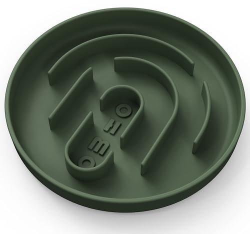 OHMO Gamelle Anti glouton Chat (60g Capacité, Orbiculaire), Mangeoire Lente pour Chien, en Silicone Alimentaire, Fond antidérapant et Ventouse