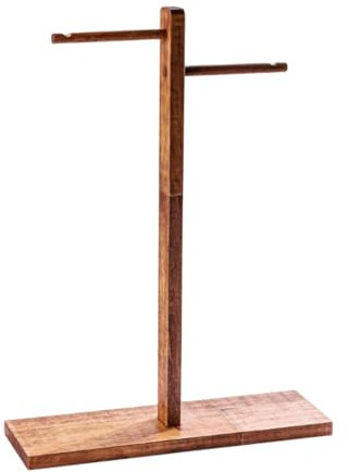 Amagogo Headphone Stand for Desk, Wood Gaming Headset Stand, Jewelry Rack, Double Row Support Headset Holder, Wooden Headphone Holder, Walnut Color