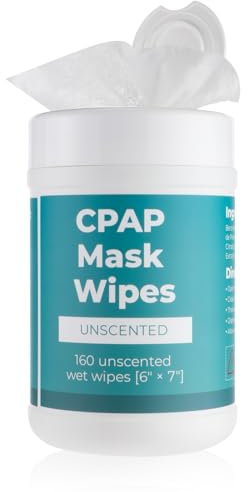 160 Pack CPAP Mask Wipes Unscented Wet Wipe Lint & Alcohol-Free Cleaner CPAP Cleaning Supplies for Masks Tubes and Devices