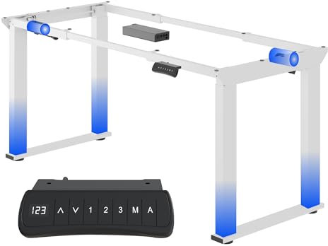 FLEXISPOT Höhenverstellbarer Schreibtisch Gestell mit 4-Fuß-Gestell & Dualmotor – Premium Standing Desk/Workstation mit Sitz-Steh-Erinnerung, 150 kg Tragkraft, kompatibel 120–200×70–90 cm