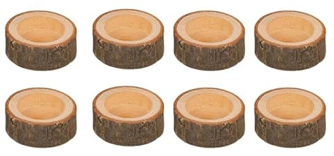 Lonwiner 8 piezas portavelas de té de madera, materiales de alta calidad candelabros madera adecuado para uso diario candelabro Tealight