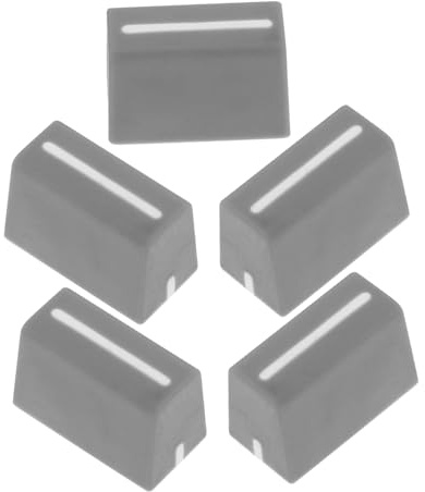 5 Stück Ersatz Faderkappen für Mischpult mit 4mm Innenloch | Gummi Ausführung, Passend für Console Mixer und Audio Mixer, Graue Farbvariante