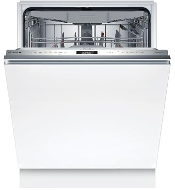 Bosch Geschirrspüler Vollintegriert 60 cm, Serie 6, Made in Germany, Green Collection, Besteckschublade, Automatisierte Startzeit, Extrem Leise, Oberkorb höhenverstellbar, Time Light, SMD6ECX21E