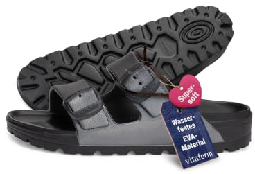 VITAFORM Pantolette Eva Damen Weite H Supersoft | Badesandalen, Badeschuhe, Sommerschuhe, ergonomisches Fußbett, Shock-Absorber, Komfortweite H, Größe 36-44, leicht, supersoft