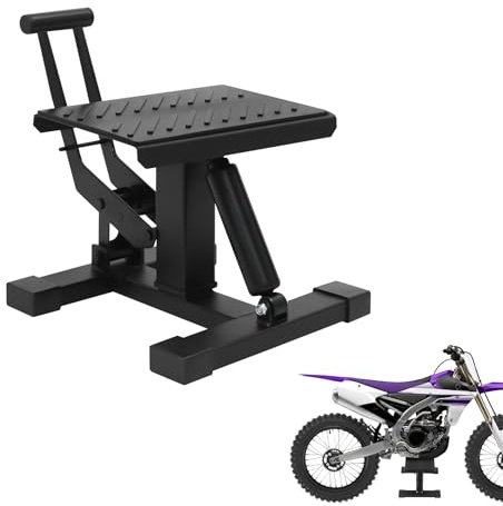 Goddlgjik Motocross Ständer BIS 200KG Motorradständer Höhenverstellbar | Rutschhemmende Plattform Universal Motorrad Ständer Motorradheber Hydraulisch für Dirt Bikes verschiedene Motorräder Schwarz