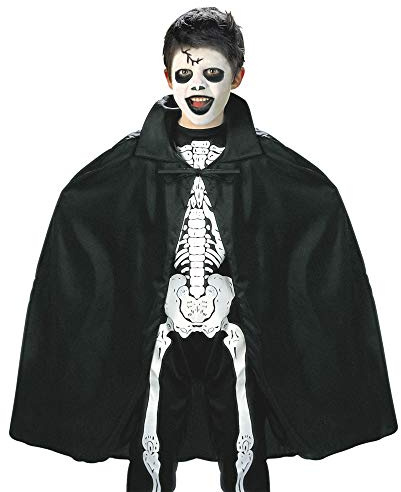 W WIDMANN MILANO Party Fashion - Kinder Umhang | Schwarzer Umhang, 90 cm für Halloween, Karneval und Mottoparty