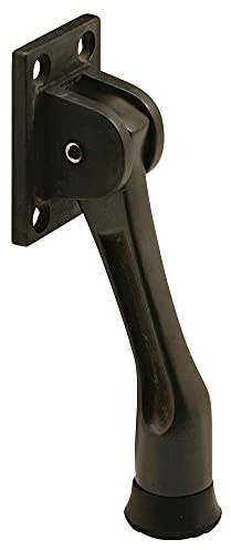 Prime-Line J 4538 Door Stop, Drop Down, 4 Hole, Bronze Finish Heavy Duty, Diecast (Single Pack)