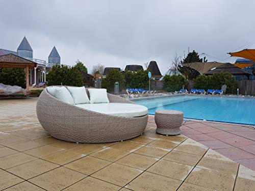 RATTANIA Relaxinsel Ruheinsel Bordeaux grau meliert, Sonneninsel polyrattan