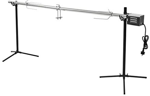 Nishore Gril de Barbecue Automatique avec Moteur INOX Rôtissoire Tourne Broche 207 x 45 x 81 cm Max 40 kg 220-240 V~