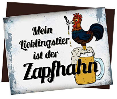 trendaffe - Kühlschrankmagnet mit Spruch: Mein Lieblingstier ist der Zapfhahn