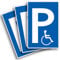 Strobo Lot de 3 panneaux de parking pour personnes handicapées 20 x 30 cm en panneau de mousse rigide en PVC de 3 mm pour les personnes en fauteuil roulant, avec protection UV