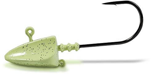 Rhino Premium Jig Force Angelhaken mit Jigköpfen Meeres Angeln Angel Zubehör für Gummifische, Glow, 6/0