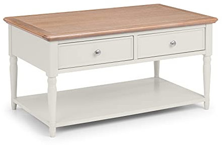 Julian Bowen Couchtisch „Provence“ mit 2 Schubladen, Grau und gekalkte Eiche