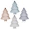 VOSAREA Snack Serving Tray 4pcs Christmas Tree Shaped Fruit Plates Divided Serving Dish Countertop Food Storage Container for Appetizer Candy Pastry Nut Dessert