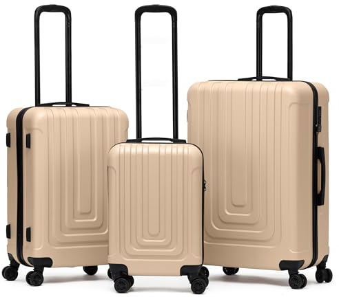 Flight Knight Premium Lightweight Suitcase - Built-in TSA Lock with USB Port - 8 Spinner Wheels - ABS Hard Shell Carry On Or Check in Luggage - Highly Durable - Approved for Over 100 Airlines