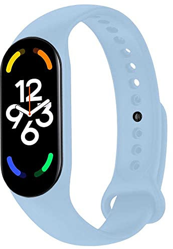 OcioDual Pulsera de Recambio Silicona, Azul Oficial, Compatible con Xiaomi Band 7 6 5, Compatible con Amazfit Band 5, Correa Repuesto Brazalete Goma Suave Flexible