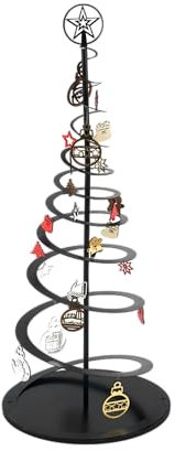 Albero di Natale a spirale in metallo, albero di Natale, decorazione di Capodanno, presente per la prima famiglia, Halloween Waterford (nero)