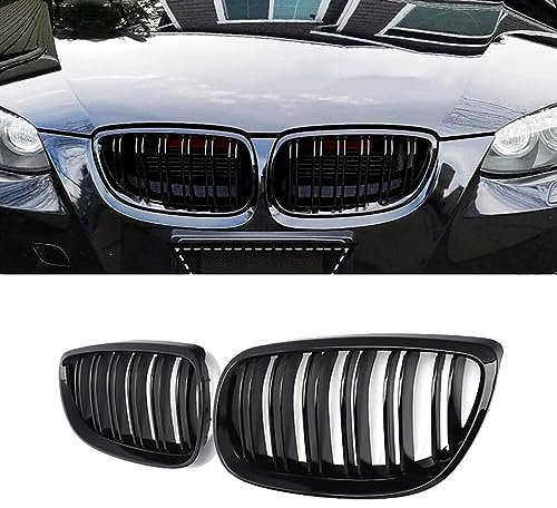E92 Grille for BMW 3 Series E92 E93 Kidney Grill 3 Series Accessories Glossy Black Double Slat Grill 2006 2007 2008 2009