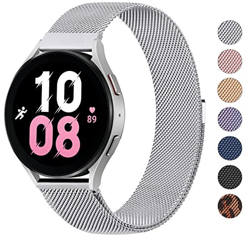 Oumida 20mm Samsung Armband für Samsung Galaxy Watch 7 FE 6 5 4 40mm 44mm / Watch 6 4 Classic 43mm 47mm 46mm 42mm / 5 Pro 45mm Armbänder Damen Herren, Edelstahl Metall Ersatzarmband mit Magneten