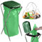 KADAX Single bin bag holder, bin bag stand in 5 colour versions, stand for waste separation with plastic lid, bin bag holder for 120 L bags (green)