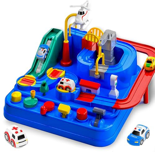 EPPO Auto Spielzeug Rennbahnen Breakout Game, 3-5 Jahre Jungen Mädchen Lernspielzeug, Autorennbahnen Spiel enthält 3 Spielzeugautos, Geschenk für Kinder 3 4 5 6 Jahre (S)