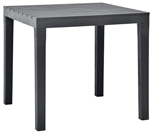 puraday Gartentisch Anthrazit 78x78x72 cm Kunststoff Esstisch Quadratisch Gartentisch Wetterfest Balkontisch Wetterfest Beistelltisch Gartentisch Kunststoff Gartentisch Plastik