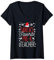 Weihnachtsmütze mit Weihnachtsmann-Mütze für Lehrer T-Shirt mit V-Ausschnitt