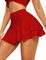Avidlove Donne Mini Gonna Sexy Tinta Unita Gonne Ruffle Estate Vita Alta Plissettata Gonna Base Skater Gonne Confortevole Tennis Vino Rosso L