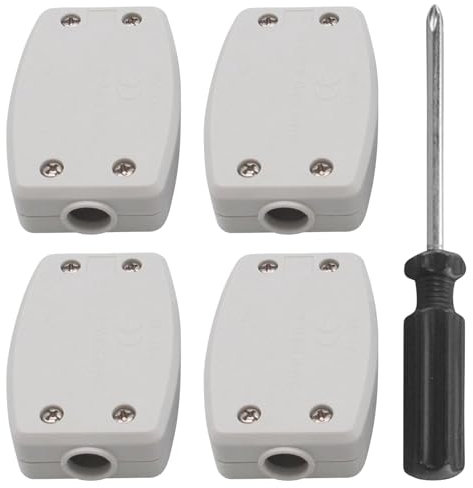 4Pcs 3 Terminal Junction Box Wiring With Screwdriver, Electrical Connectors 13A 250V Connector 2/3 Core Cable Joiner For door Lighting, Power and Automotive Wiring