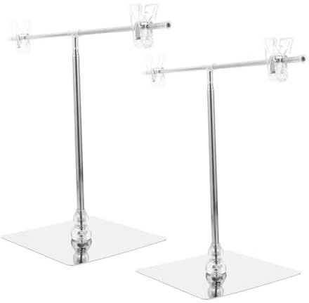 SOLUSTRE 2st Verstellbarer Bannerhalter Aus Metall Werbeschildständer Werbedisplayhalter Desktop-posterständer Warenpräsentation T-förmiger Bannerständer Plakatständer Abs Pop Poster Papier