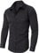 siliteelon Hemd Herren Langarm Bügelfrei Schwarz Business Anzug Hemen Regular Fit Formales Hemd Schwarze Freizeithemd mit Tasche Für Beerdigung Konferenz Arbeit Büro Graduierung Gedenksitzung 3XL