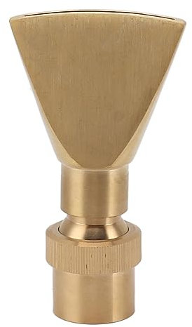 Tissting Springbrunnen Düse, G1 Zoll 50–100 KPa 0–180 Grad Verstellbare Brunnen Düse Fächer Form Gold Kupfer Wasserdüse Brunnendüse für Garten Pool Teich