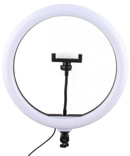 Hooleey 13 Inch LED Ring Light with USB Plug Selfie Ring Light with Phone Holder for Streaming Makeup Selfie Photography